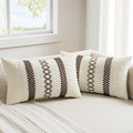 MIULEE Set of 2 Dark Brown Boho Decorative Lumbar Pillow Covers 12x20 Inch | by MIULEE
