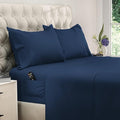 DREAMCARE Twin XL Sheet Sets - 4pc Cooling Sheets XL Twin - Twin XL Sheets up to 21” Deep Pocket – Hotel Luxury Extra Long 100% Brushed Microfiber with Side Pocket - N. Blue