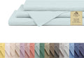 Linen Home 100% Cotton Percale Sheets King Size, Blue Duck Egg, Deep Pocket, 4 Pieces Set - 1 Flat, 1 Deep Pocket Fitted Sheet and 2 Pillowcases, Crisp Cool and Strong Bed Linen