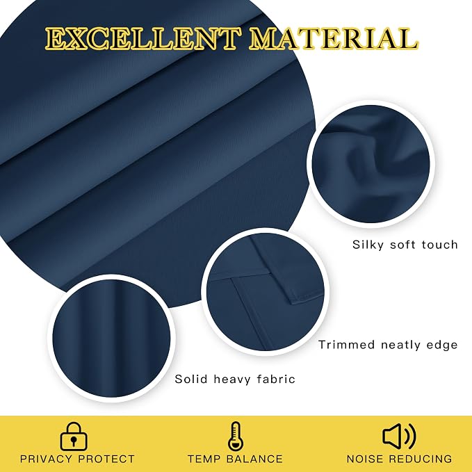NICETOWN Room Darkening Short Curtain 54 inches Long - Image 2