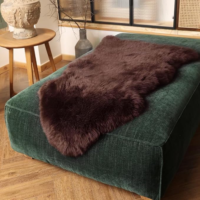 IRIWOOL Premium Genuine Fur Sheepskin Rug Real Australia Sheepskin Natural - Image 2