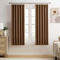Cappuccino Brown Curtains 40x45 Inches Long 2 Panels Set, Pinch Pleated Thermal by KEQIAOSUOCAI