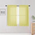 Lemon Kitchen Sheer Curtains for Bedroom Living Room 45 Inch Length, Soft Solid by OWENIE