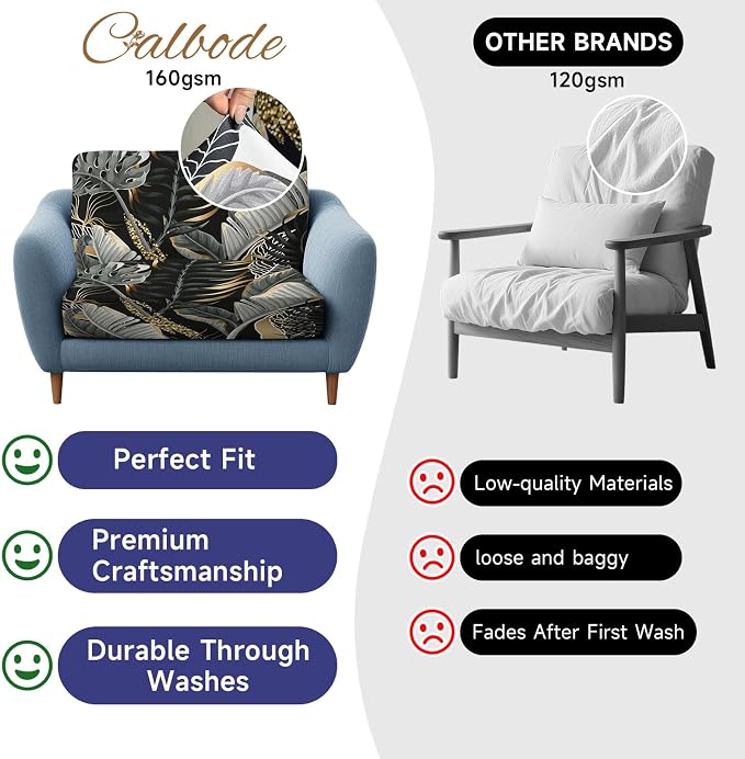 CALBODE 12 Pcs Stretch Outdoor Seat Cushion Covers, Indoor/Outdoor Couch Cover - Image 8