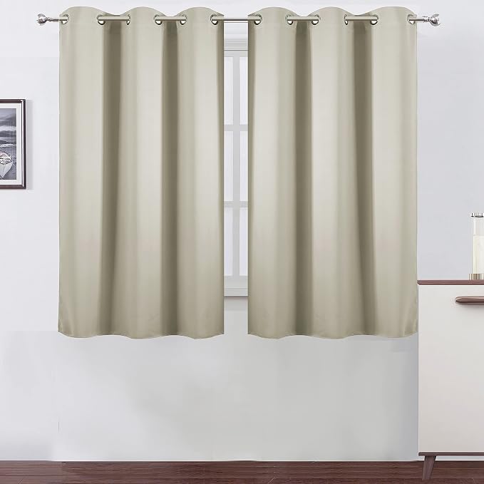 Light Beige Thermal Blackout Curtains/38 x 54 Inch/Set of 2 Panels Room by Lemomo