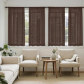 MIULEE Chocolate Sheer Curtains 63 Inches Long 4 Panels 42 x 63 Inches | Light by MIULEE
