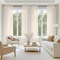 MIULEE Light Beige Sheer Curtains 72 Inches Long 4 Panels 42 x 72 Inches | by MIULEE