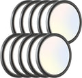 zemty 12Pack LED Flush Mount Ceiling Lights, 6.5 Inch 12W 1200lm Lighting Fixtures Recessed, Adjustable 3000K 4000K 6500K, Round Modern Ceiling Lamp for Bathroom Closet Hallway (Black)