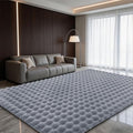 Blue Grey Rabbit Plush Rug 6'x9', Fluffy Shaggy Area Rug by CHOVY