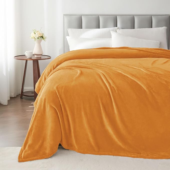 BEDELITE Fleece Blanket Soft Fall Twin Size Blanket Burnt Orange 60"x80" | - Image 5