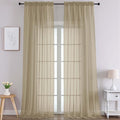 Chyhomenyc Extra Long Taupe Sheer Curtains 108 Inches Long 2 Panels, Light by Chyhomenyc