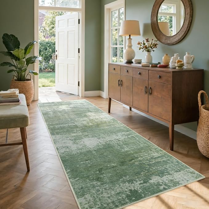 2x6 Ft Washable Runner Rug, Non-Slip Low Pile Hallway Kitchen Area Rug by Cuzwlovita