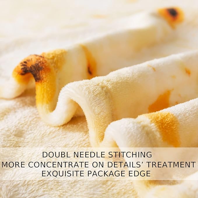 Burritos Tortilla Blanket Twin Size for All Season - Premium Lightweight Anti-Static Super Soft Cozy Plush Tortilla Throw, Lightweight Microfiber Winter Warm Taco Blanket 66" x 90"(Burritos Twin)