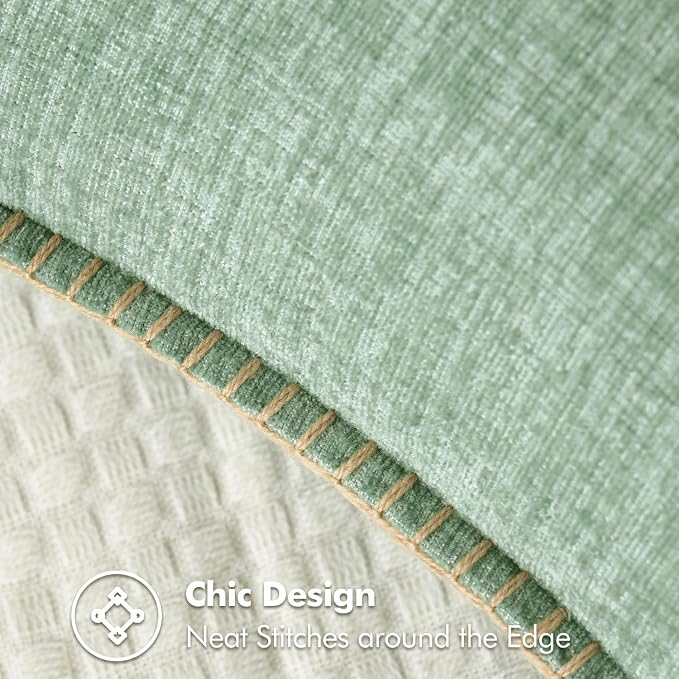 MIULEE Decorative Couch Throw Pillow Covers 18x18 Inch Greyish Green 2 Pack | - Image 2