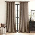 MIULEE Cafe Brown Pinch Pleated 100% Blackout Linen Curtains 40x102 Inches | by MIULEE
