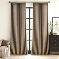 MIULEE Cafe Brown Pinch Pleated 100% Blackout Linen Curtains 40x96 Inches | by MIULEE