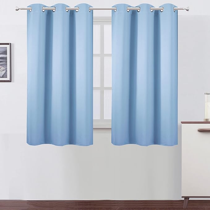 Sky Blue Blackout Curtains/38 x 54 Inch/Set of 2 Panels Thermal Insulated Room by Lemomo