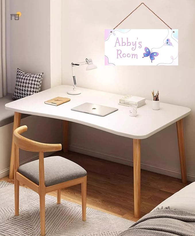 Personalized Butterfly Door Sign Girls Bedroom Kids Nursery Wall Decor Custom Name Art Wooden Plaque For Home Kitchen Garden Yard Wall Bedroom Club Front Door Decor