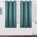 Sea Teal Blackout Curtains 40 x 63 Inch Length/Set of 2 Curtain Panels/Thermal by Lemomo