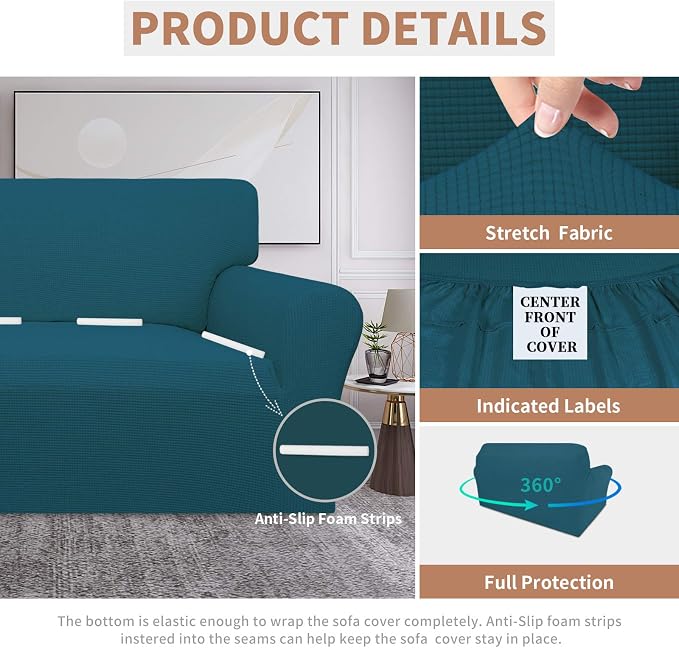 Easy-Going 100% Waterproof Loveseat Couch Cover Stretch Jacquard Sofa Cover | - Image 4