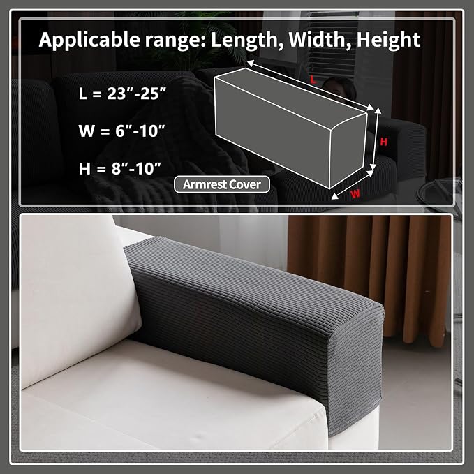 OHSIO Sectional Couch Covers, Wear Resistant Stretch Sofa Covers Washable Soft - Image 2