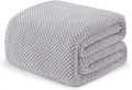 Exclusivo Mezcla Soft Waffle Fleece Bed Blanket Twin XL Size, Light Gray | by ExclusivoMezcla