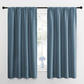 NICETOWN Kitchen Curtains, Short Blackout Drapes, Smoky Blue, 34 in x 45 in by NICETOWN