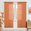 Burnt Orange 78 inch Sheer Linen Curtains by LAMIT