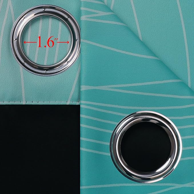 Navy Blue and Teal Gradient Blackout Curtains - Image 7
