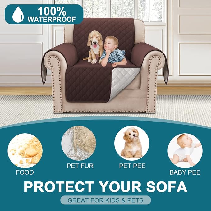 Turquoize 100% Waterproof Sofa Covers Chair Cover Slipcover Couch Protector - Image 2