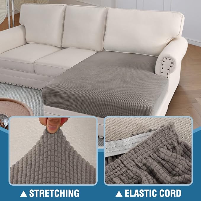 H.VERSAILTEX Sectional Couch Covers 1 Piece Chaise Slipcover L Shape Separate - Image 6