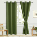 Blackout Curtains for Bedroom, 42 x 84 Inch, Olive Green, 2 Panels | Thermal by Hiasan