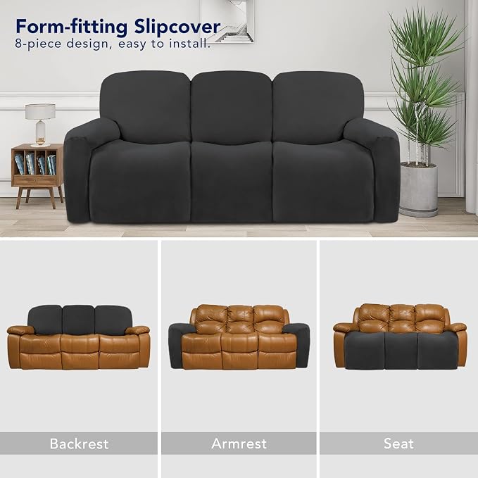 PureFit Super Stretch 3 Seats Recliner Sofa Couch Cover - Image 4