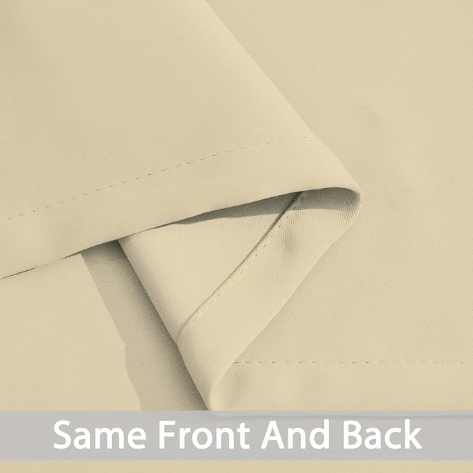 Yakamok Room Darkening Curtains 52x90 inch Length Beige-Living Room | 2 panels - Image 5