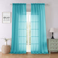 Turquoise Sheer Curtains 96 Inches Long 2 Pcs, Light Filtering Window Curtains by Lecloud