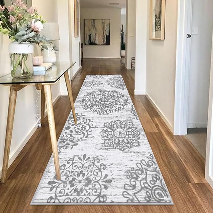 HEBE Hallway Runner Rug 2'x6', Washable Non Slip Kitchen Rug Runner | Soft Boho - Image 6