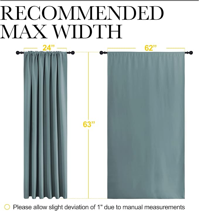 NICETOWN Greyish Blue Blackout Curtains Panels - Image 7