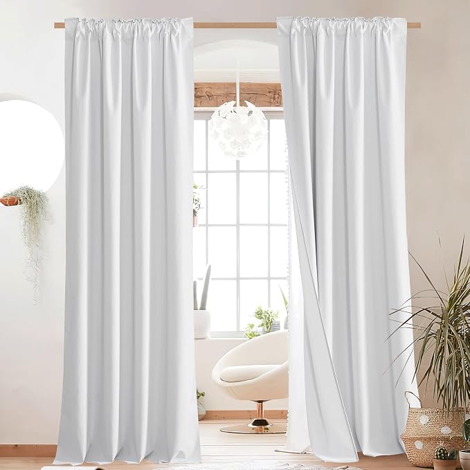 NICETOWN Back Tab 100% Blackout Linen Curtains - Image 2