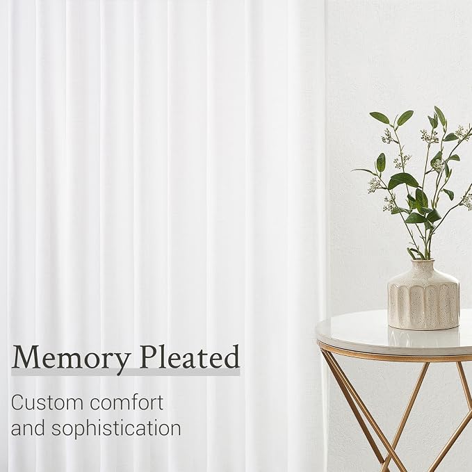 Topfinel 96 Inches Long Pinch Pleated Semi Sheer Curtains - Image 5