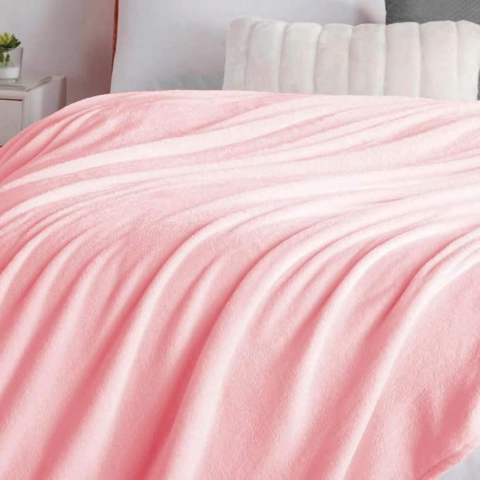 Walensee Fleece Blanket Plush Throw Fuzzy Lightweight (King Size 108x90 Pink) Super Soft Microfiber Flannel Blankets for Couch, Bed, Sofa Ultra Luxurious Warm and Cozy for All Seasons