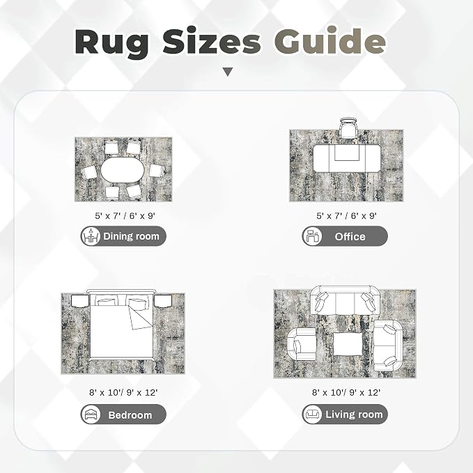 pmtsns Area Rugs 5x7 for Living Room: Washable Rug Modern Abstract Neutral Soft - Image 8