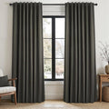 95 Inch Long Gray Blackout Curtains by Topfinel