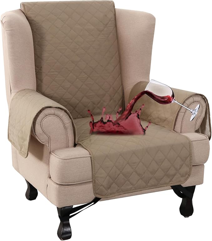 Turquoize 100% Waterproof Wing Chair Cover Wing Armchair Slipcovers Chair Couch by Turquoize