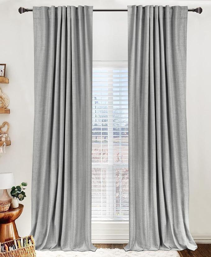 Linen Textured Total Blackout Curtains by 100BlackoutShield