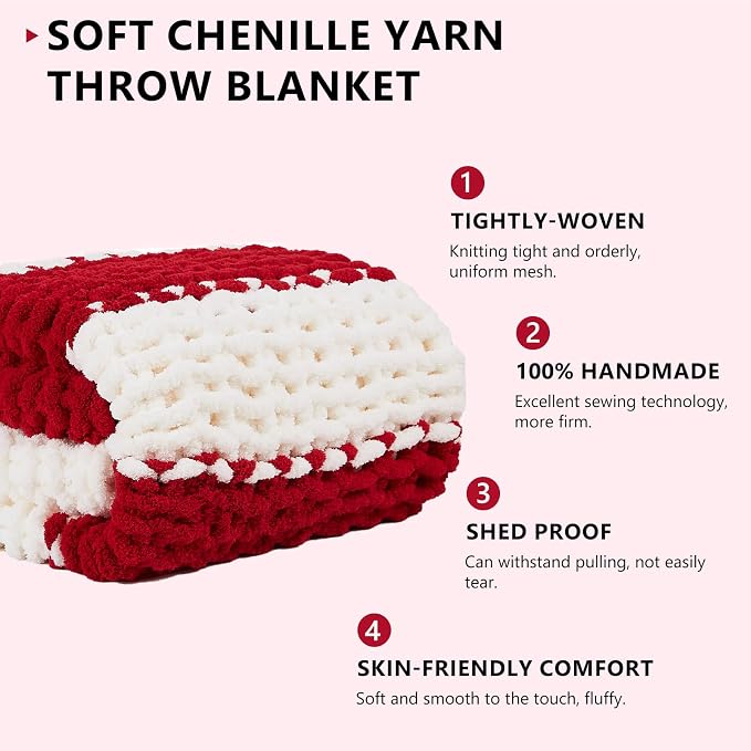 L'AGRATY Chunky Knit Throw Blanket - Image 2