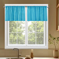 SpaceDresser Basic Rod Pocket Sheer Voile Window Curtain Panels Cyan Blue 1 by SpaceDresser