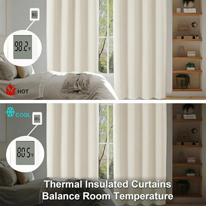 Simplebrand Ava Light Beige Light Filtering Curtains - Image 6