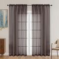 Chocolate Sheer Curtains 72 Inches Long 2 Panels Set, Light Filtering Sheer by OVZME