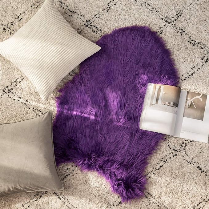 MIULEE Fluffy Area Rug 2x3 ft Faux Fur Sheepskin Rug - Image 7