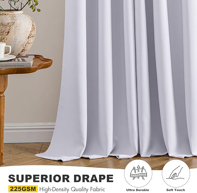 MIULEE Blackout Curtains for Bedroom 2 Panels 29x40 Inch Long Greyish White | - Image 5